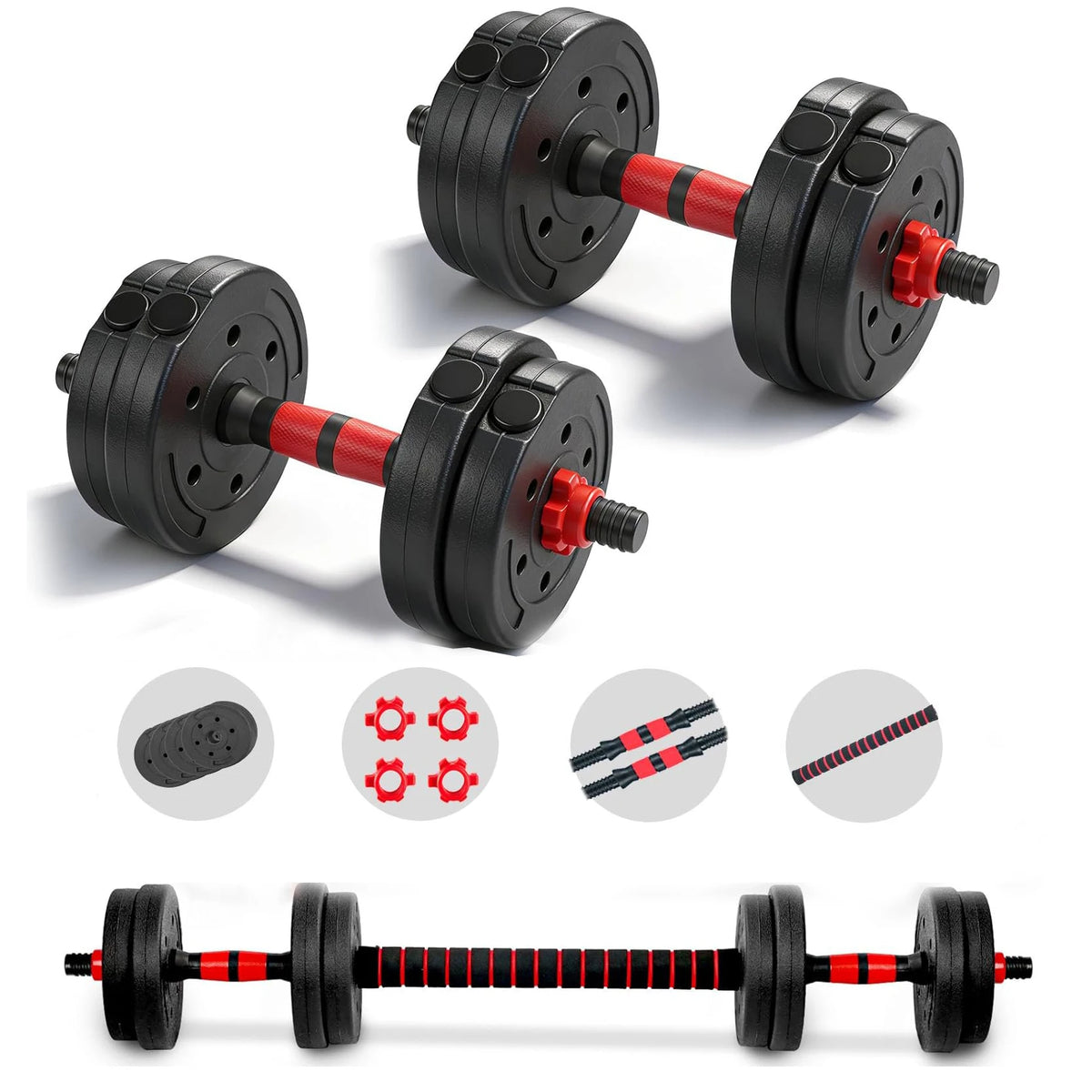 22 lb Adjustable Dumbbell & Barbell Set – Home Strength Training
