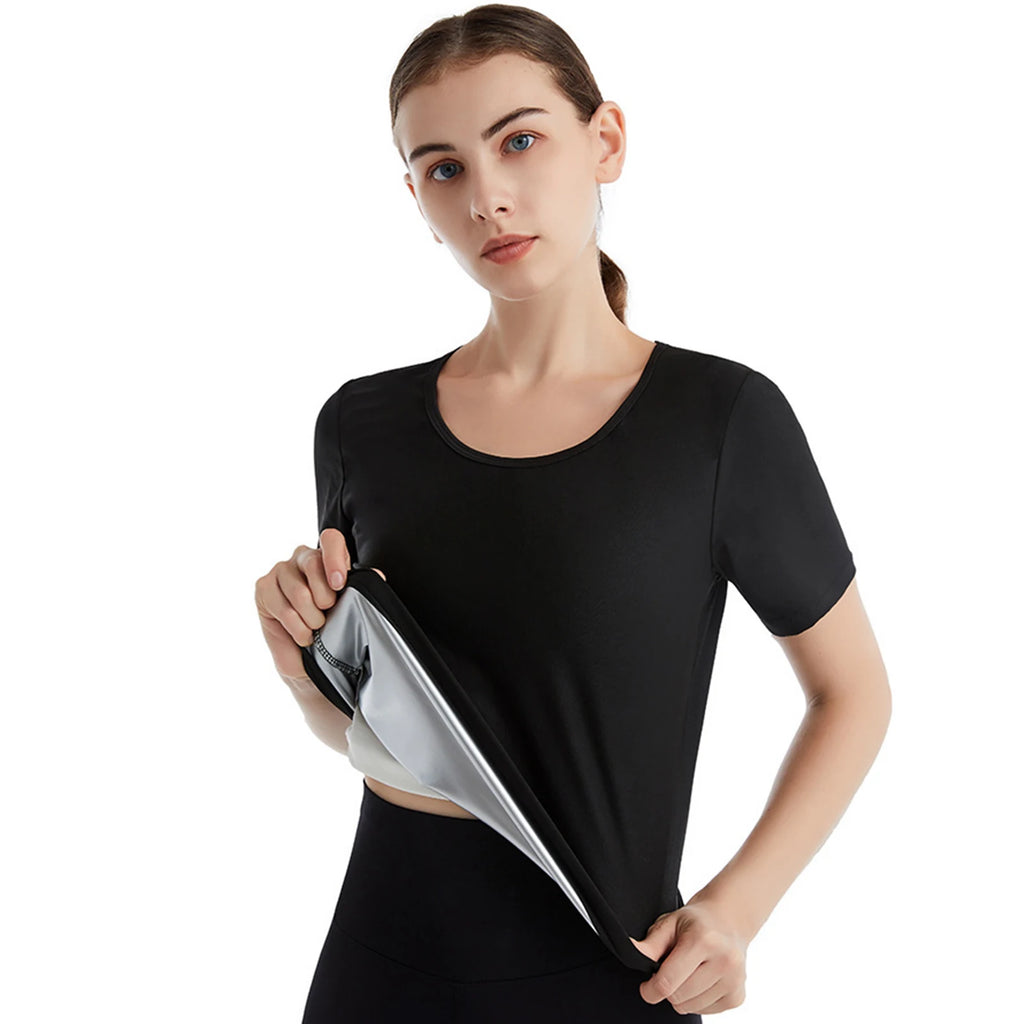 Women's Sauna Sweat Workout Top - Polyester Shapewear for Fitness