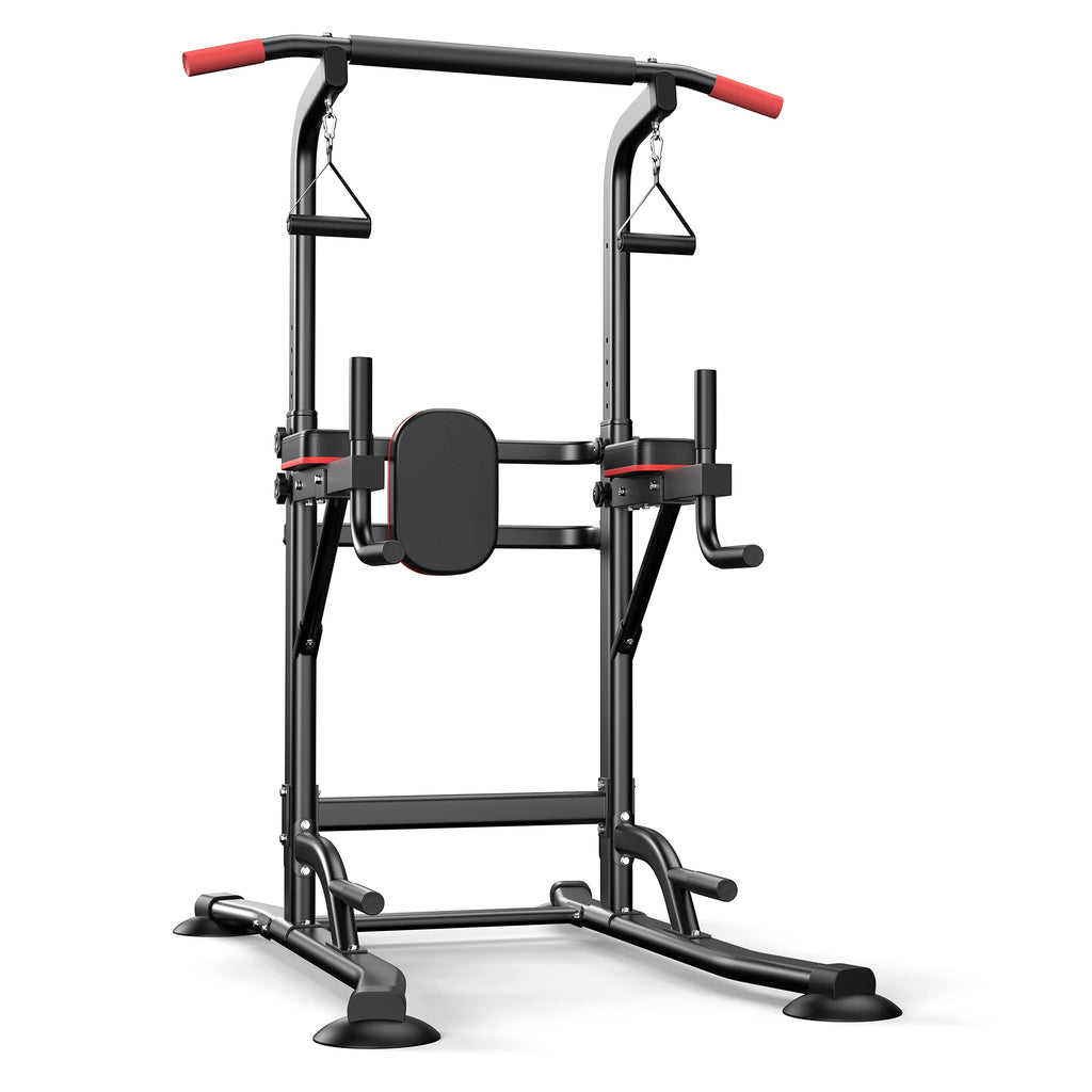 Power Tower Pull-Up Bar with Resistance Bands, 350LBS Capacity Dip Station