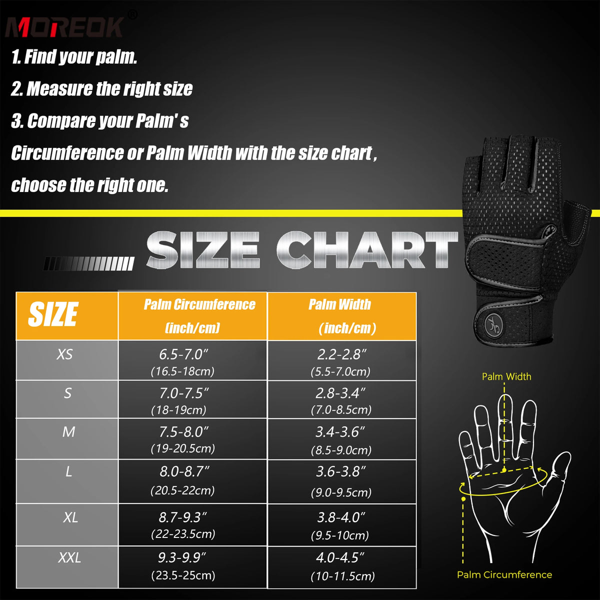 MOREOK Gym Gloves Non-Slip 3MM Padded Weight Lifting & Kettlebell Workout Gloves