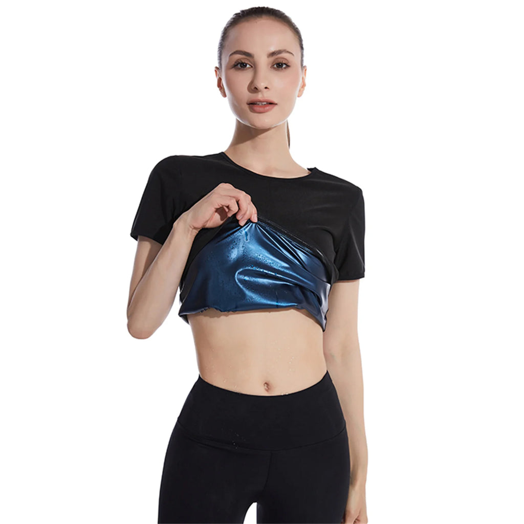 Women's Sauna Sweat Workout Top - Polyester Shapewear for Fitness