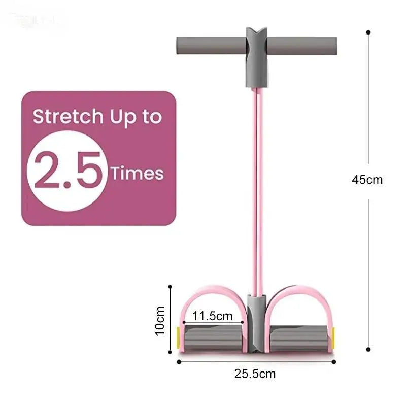 4-Tube Resistance Bands Yoga Pedal Puller for Fitness & Physical Therapy