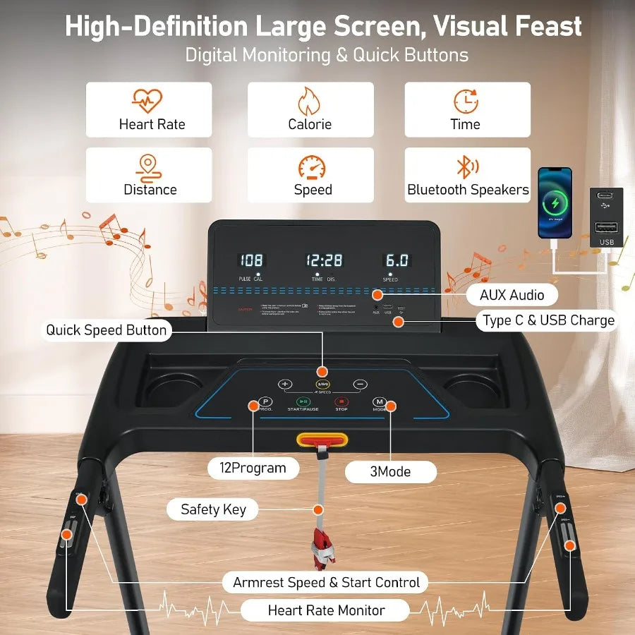 Foldable Treadmill with Incline & 3.0HP Motor - Home Fitness Walking Pad