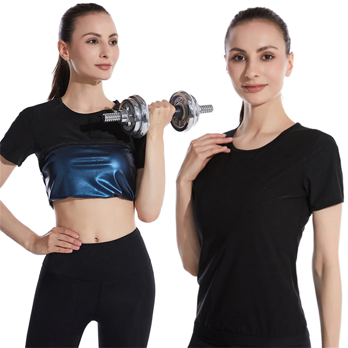 Women's Sauna Sweat Workout Top - Polyester Shapewear for Fitness