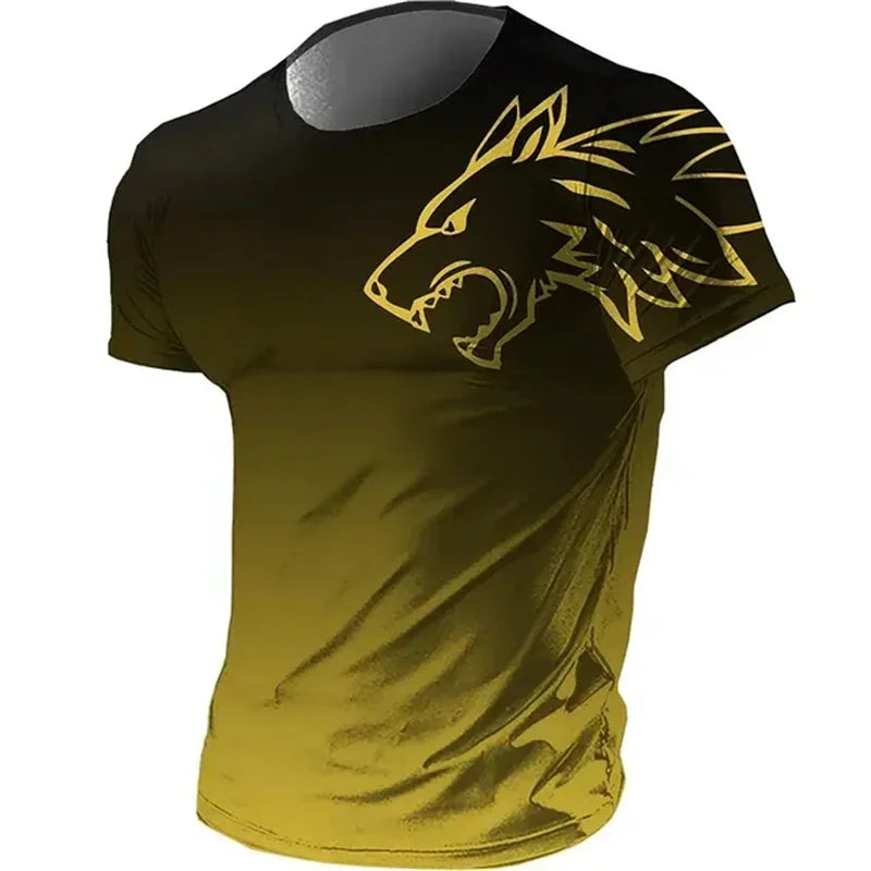 Men's 3D Wolf Graphic Quick-Dry T-Shirt - Fitness Sportswear