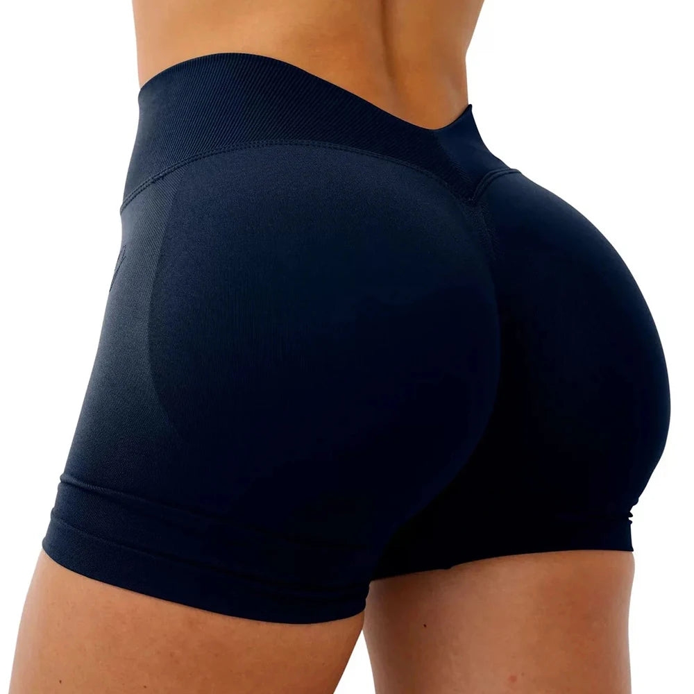 Seamless Women's Yoga Shorts with V Waist – Butt Lifting Fitness Training