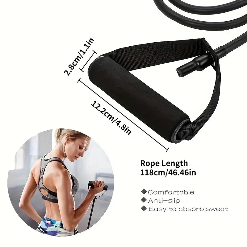4-Piece Resistance Band Set with Handles – 5 Levels (10-30 LBS)