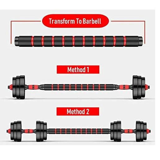 22 lb Adjustable Dumbbell & Barbell Set – Home Strength Training