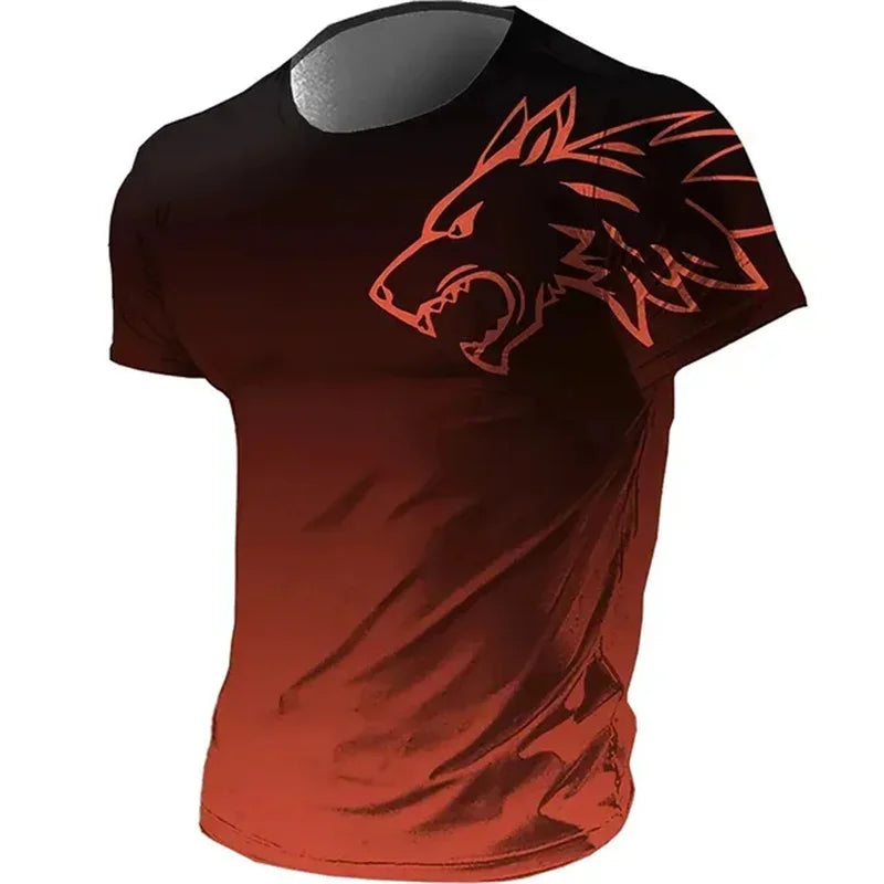 Men's 3D Wolf Graphic Quick-Dry T-Shirt - Fitness Sportswear