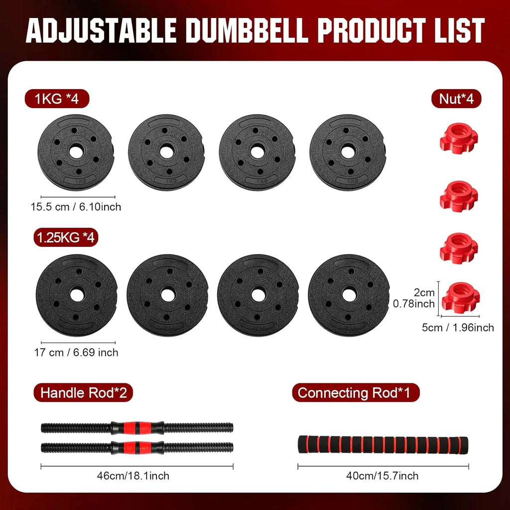 22 lb Adjustable Dumbbell & Barbell Set – Home Strength Training