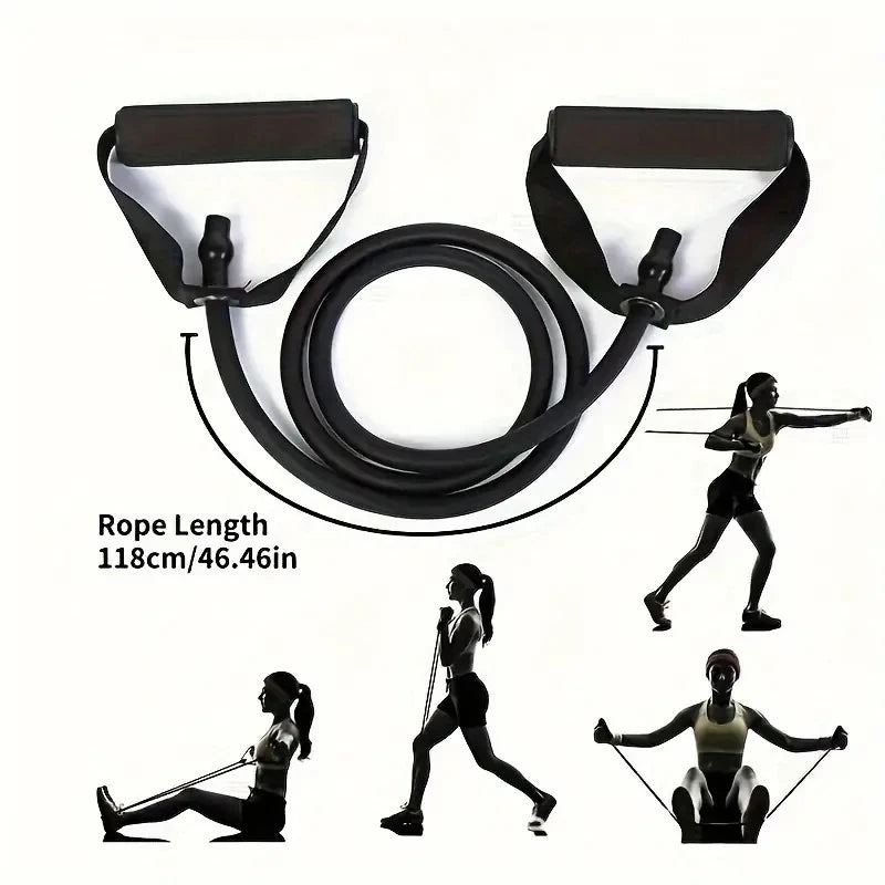 4-Piece Resistance Band Set with Handles – 5 Levels (10-30 LBS)