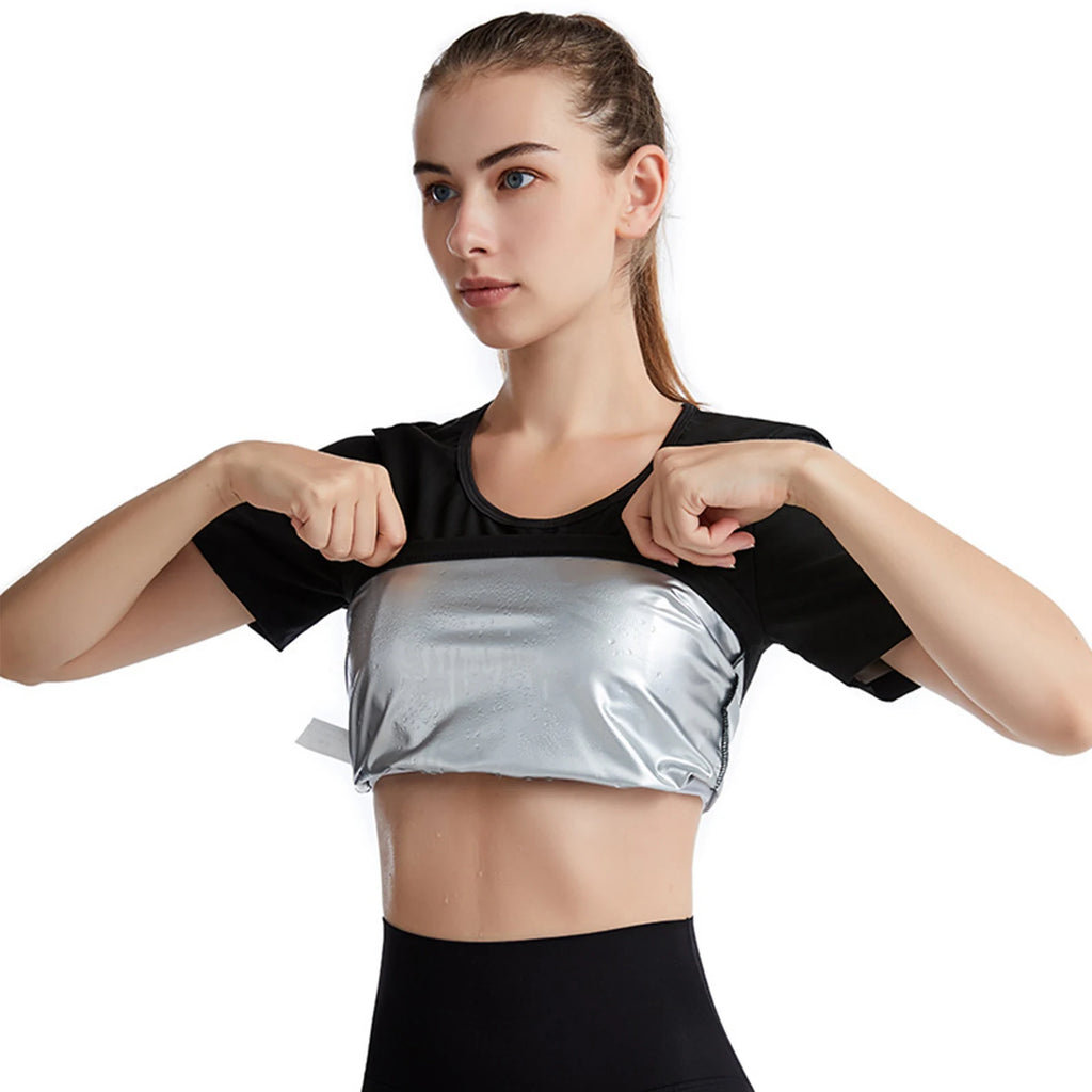 Women's Sauna Sweat Workout Top - Polyester Shapewear for Fitness